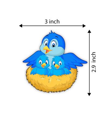 Bird Fridge Magnet for Refrigerator Stylish  Decorative Items for Kitchen & Home  Best Birthday Gifts for Kids  Cute Printed Bird Magnet Stickers (Mother Bird with Two Babies)